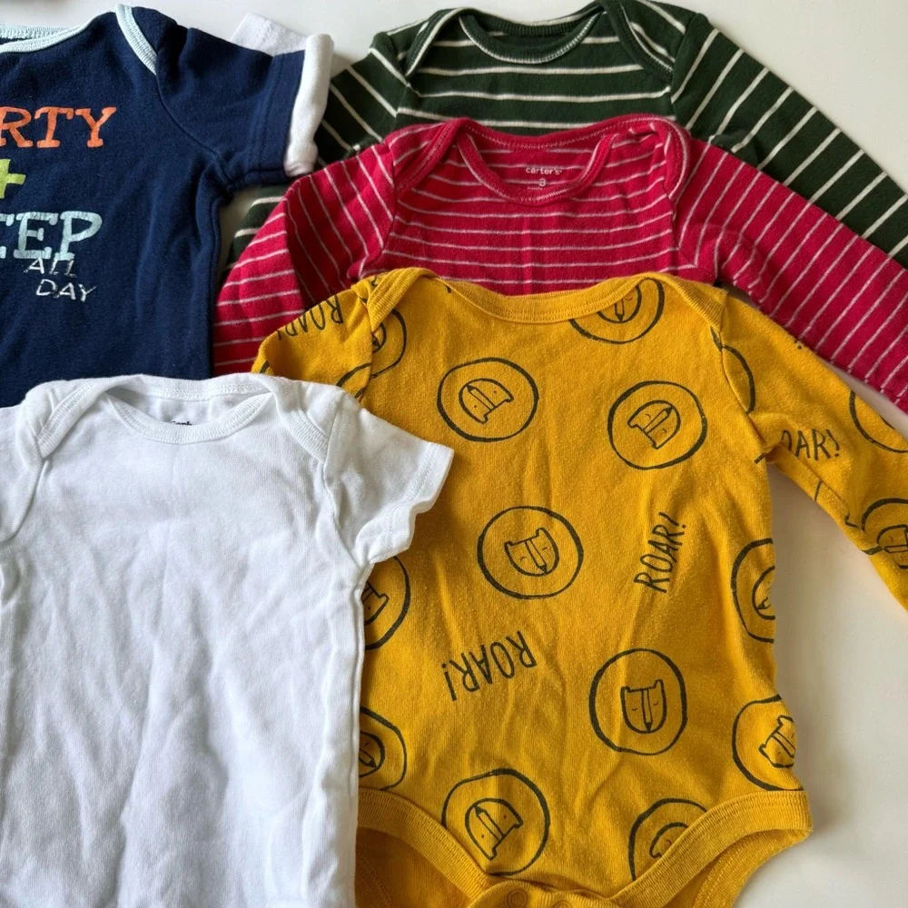 Lot of 06 Piece Carter’s Baby Boy 0-3 Month Bodysuit Bundle
